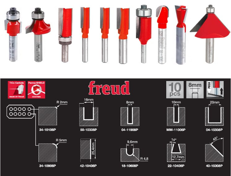 Fräserset Advanced 10Teilig Schaft Ø8mm