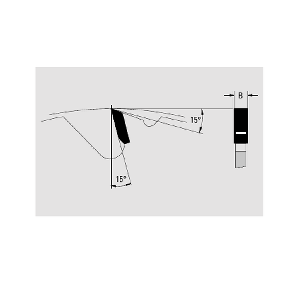 Technische Zeichnung GUHDO 3109 HW-Schlitznutfräser – Zahngeometrie und Breite B