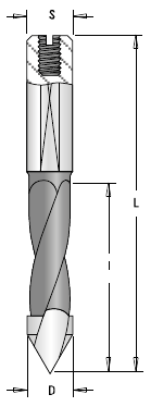 Technische Zeichnung GUHDO 6028 mit D, I, L und Schaft S