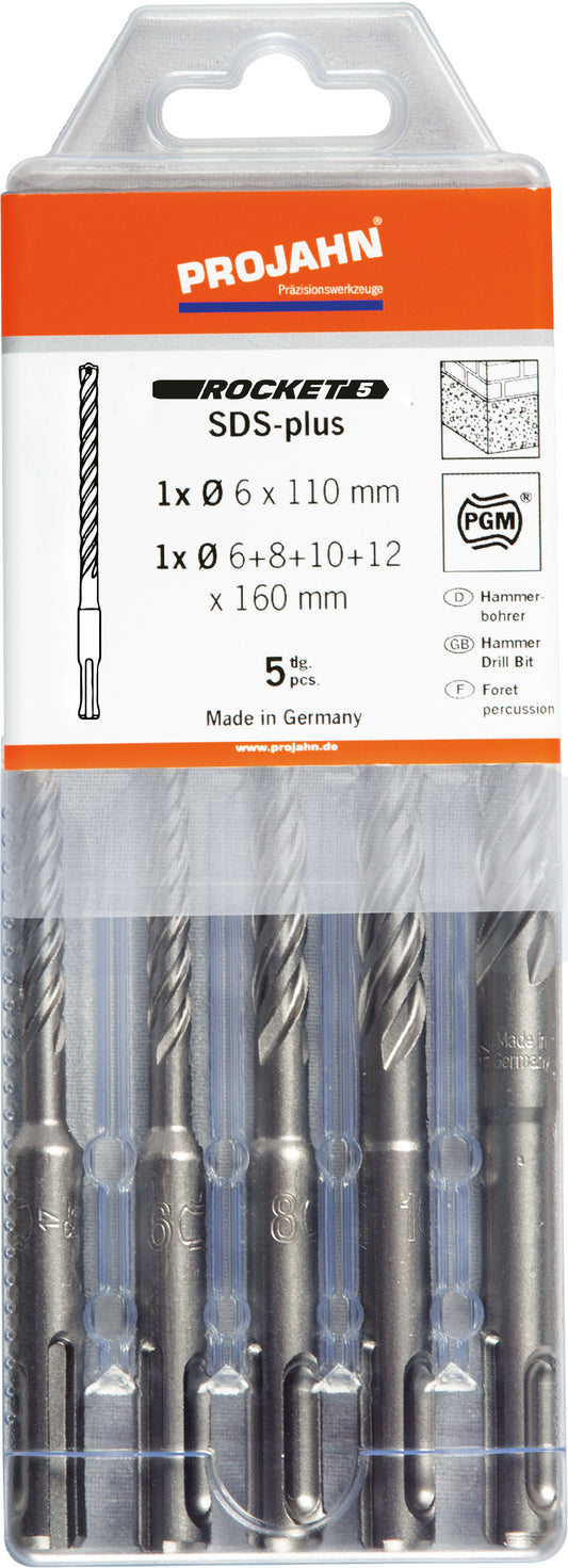 PROJAHN ROCKET 5 Hammerbohrer-Set SDS-plus, 5-teilig – Artikel 83046