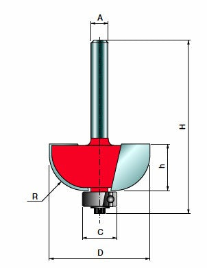 HM Hohlkehlfräser mit Anlaufring
