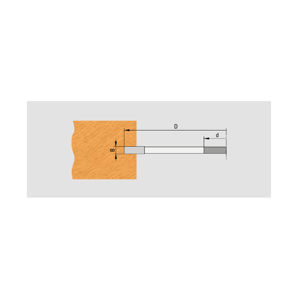 Technische Zeichnung GUHDO 3117 HW-Flachdübel-Nuter – Maße D, B und d
