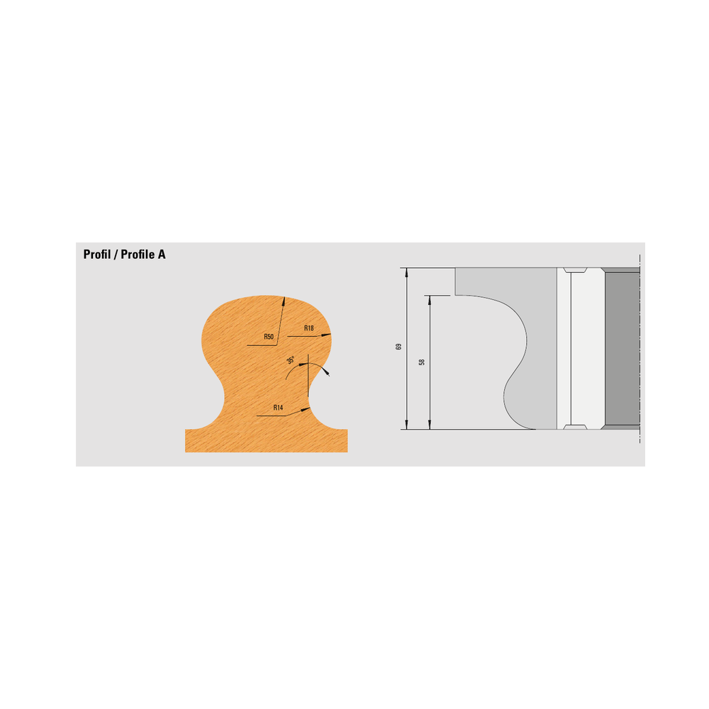 GUHDO 4070 Profil A – technische Profilzeichnung