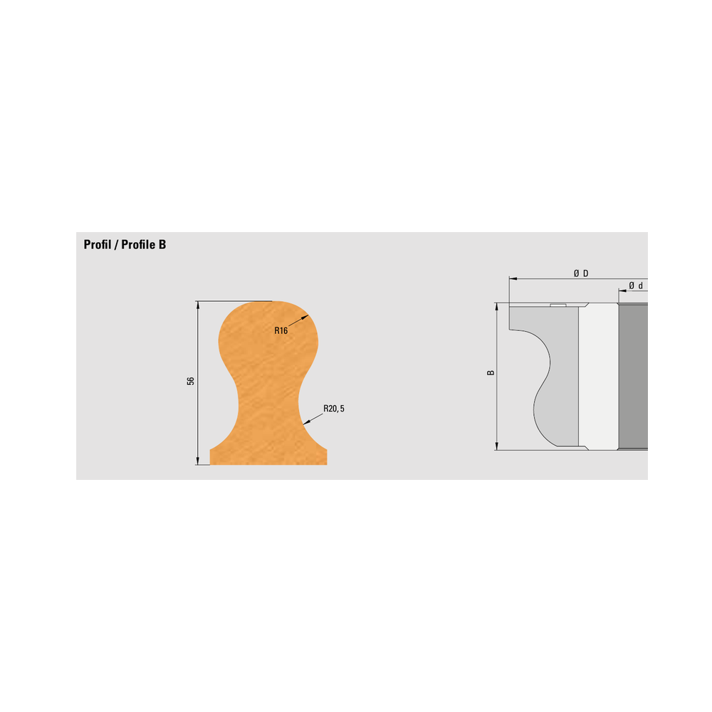 GUHDO 4070 Profil B – technische Profilzeichnung