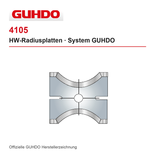 GUHDO 4105 HW-Radiusplatte – Herstellerzeichnung