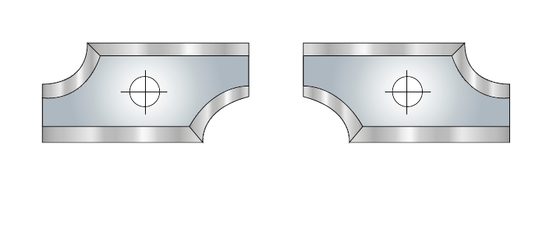 GUHDO 4107 HW-Radiusplatten 19 × 12 mm rechts und links – saubere Herstellerzeichnung