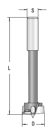 Technische Zeichnung GUHDO 6015 HW-Zylinderkopfbohrer – Maße D, L und S