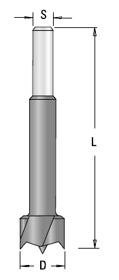 Technische Zeichnung GUHDO 6116 SP-Zylinderkopfbohrer – Maße D, L und S