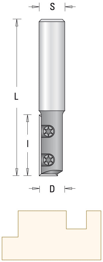 Technische Zeichnung GUHDO 6217 HW-WPL-Nutfräser