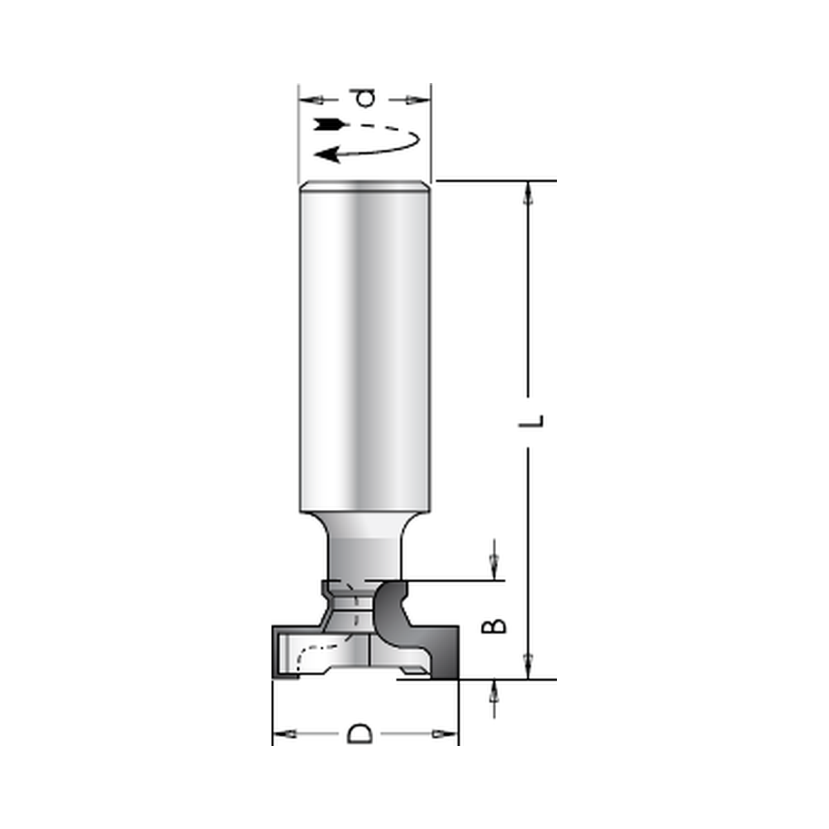 GUHDO 6850 PKD-T-Nutfräser – technische Herstellerzeichnung