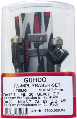GUHDO 7900 HW-WPL-Fase- und Bündigfräser-Set 4-teilig