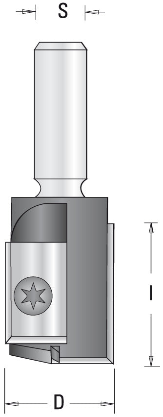 Technische Zeichnung GUHDO 7910 mit Durchmesser, Nutzlänge und Schaft