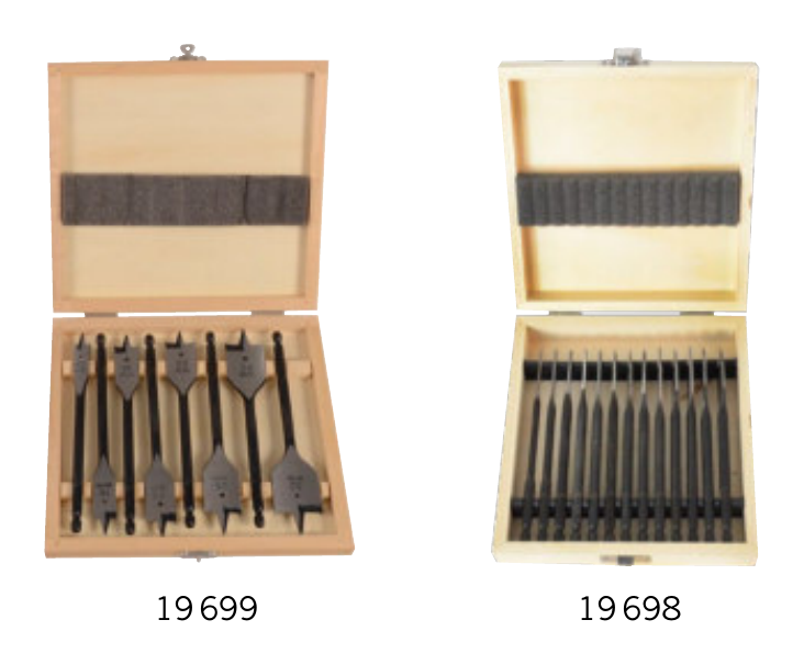 PROJAHN Flachholzbohrer-Sets 19698 und 19699 im Holzkasten